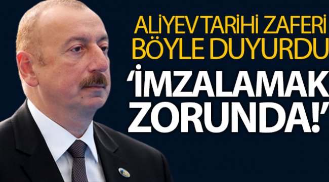 Aliyev: "Azerbaycan'ın askeri zaferini, bu siyasi zafere ulaşmada olağanüstü bir rol oynadı"