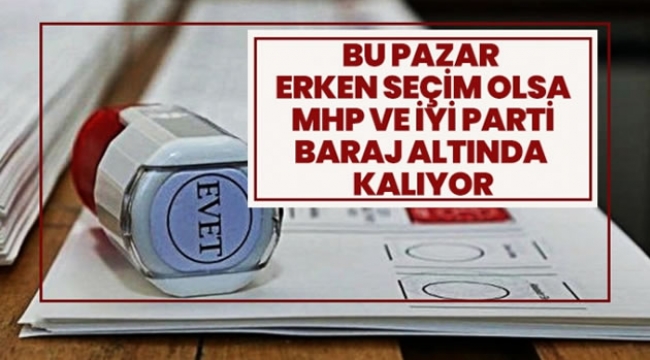 Bu pazar erken seçim olsa MHP ve İYİ Parti baraj altında kalıyor