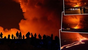Dünya bu görüntüleri konuşuyor... İzlanda'da yanardağ patladı: OHAL ilan edildi!