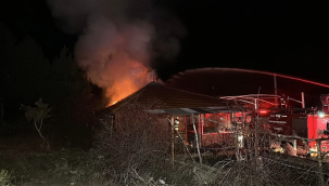 Kütahya'da çiftlik evi alev alev yandı