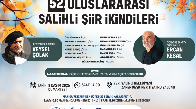Salihli Şiir İkindileri 52'nci Kez Sanatseverlerle Buluşuyor