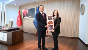      BAŞKAN ÇERÇİOĞLU'NA KIRGIZİSTAN'IN ANKARA BÜYÜKELÇİSİ RUSLAN KAZAKBAEV ZİYARET