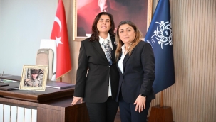 BAŞKAN ÇERÇİOĞLU'NA KUŞADASI ŞOFÖRLER VE OTOMOBİLCİLER ESNAF ODASI GENEL SEKRETERİ BİRSEN KARAGÖZ'DEN ZİYARET