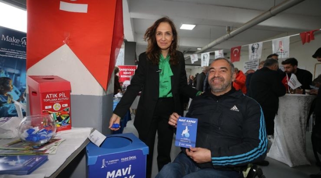 Aliağa'dan Karşıyaka'ya iyilik köprüsü: "Mavi Kapak" kampanyasına 200 kilogramlık destek