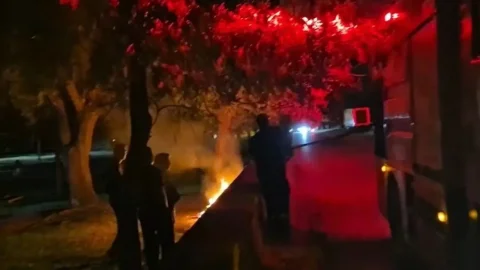 Eskişehir'de parkta kasten çıkarılan yangın söndürüldü
