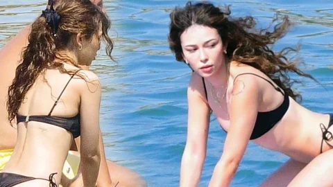 Türkü Su Demirel Bodrum tatilinde su sporları yaptı